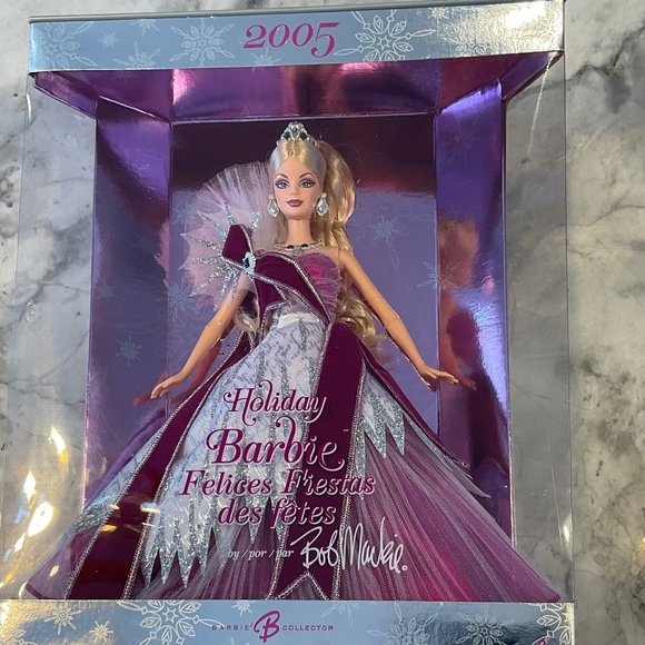 Holiday Barbie Doll by Bob Mackie 2005 NRFB Foreign Language Edition Rare - Picture 1 of 11